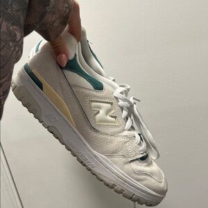 New Balance unisex White and Green Sneakers